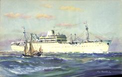 CPA Bateau Paquebot Compagnie des Messageries Maritimes Laos 