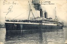 CPA Bateau Paquebot SS Lotus Compagnie des Messageries Maritimes