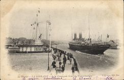 CPA Bateau Paquebot Le steamer La Lorraine de la Compagnie des Messageries Maritimes