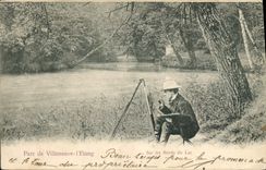 CPA Peintre Parc de Villeneuve l'Etang Sur les bords du lac