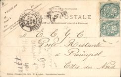 Postal Pintor Parque de Villeneuve el Estanque sobre los bordes del lago