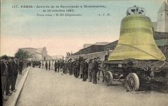 Vintage Postcard Cloche Paris Arrivee of Savoyard has Montmartre Sacre Heart October 16th, 1895