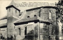Vintage Postcard Bell Paris Church Saint Julien Poor Sight on the turret surmontee of a bell-tower