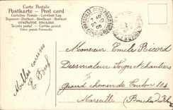 Vintage Postcard Fantaisie Flowers Water mill Christmas