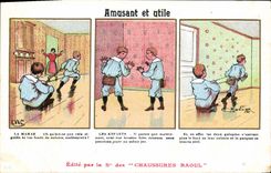 Vintage Postcard Fantasy Illustrator Amusing and useful Children Shoes Raoul Paris