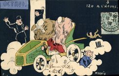 Vintage Postcard Fantaisie Illustrator Granting 120 has the time Marnix Automobile