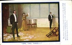 Vintage Postcard Fantasy Illustrator One Two three