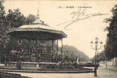 Vintage Postcard Agen Kiosk Gravel