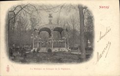 Vintage Postcard Nancy music of the Kiosk of the Seedbed