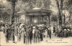 Vintage Postcard Kiosk of the music the Nevers park