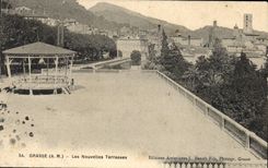 CPA Kiosque Grasse Les nouvelles terrasses