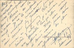 Postal Militaria el general Dupurt y su Estado Mayor pasan el poste frontera