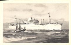 CPA Bateau Paquebot Compagnie des Messageries Maritimes Laos 