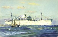 CPA Bateau Paquebot Compagnie des Messageries Maritimes Laos 