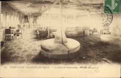 CPA Bateau Paquebot Compagnie Transatlantique Le salon de conversation 