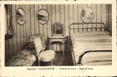 Vintage Postcard Boat Steamer Lafayette De luxe cabin Continuation of luxury