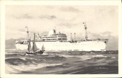 CPA Bateau Paquebot Compagnie des Messageries Maritimes Laos 