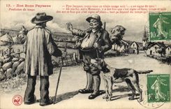 Vintage Postcard Drives out Hunter Our good Prediction peasants of Chien time