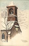 Vintage Postcard Fantasy Illustrator Bell-tower
