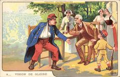 Vintage Postcard Fantasy Illustrator patriotic Visions Vision of Militaria glory