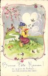 Vintage Postcard Fantaisie Illustrator Good Child celebrates mom!