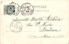 Postal Quiosco Toulouse Concierto militar de la escuela de artillería al gran redondo