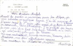 Postal Sanary sobre Mar una esquina del puerto y el Quiosco tiene música