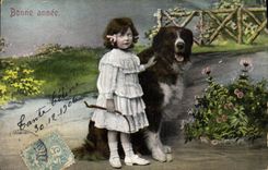 CPA Chiens Chien Enfant 
