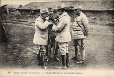 CPA Militaria Dans la boucle de la Cerna Voivode Mitchich et le General Gerome 