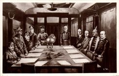 CPA Militaria Signature de l'armistice Weygand Foch 