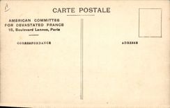 CPA Militaria American Committee for devastated France Boulevard Lannes Paris 