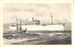 CPA Bateau Compagnie des Messageries Maritimes Laos 