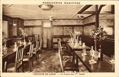 CPA Bateau Messageries Maritimes Leconte de Lisle Le fumoir des 2eme classes 