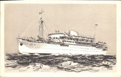 CPA Bateau Compagnie des Messageries Maritimes Le paquebot Marechal Joffre 