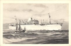 CPA Bateau Compagnie des Messageries Maritimes 