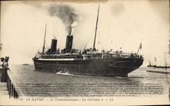 CPA Bateau Le Transatlantique La Lorraine 