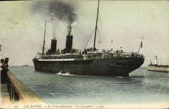 CPA Bateau Le Havre Le Transatlantique La Lorraine 