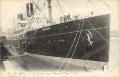 CPA Bateau Le Havre La Lorraine dans le bassin de l'Eure
