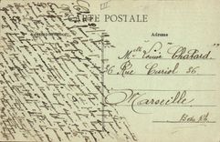 Postal Barco en el mar el paquebote Lorena en marcha para América