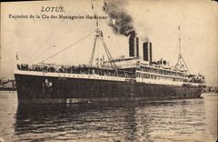 CPA Bateau Lotus Paquebot de la Cie des Messageries Maritimes 