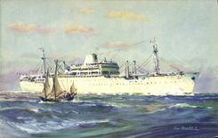 CPA Bateau Compagnie des Messageries Maritimes Laos 