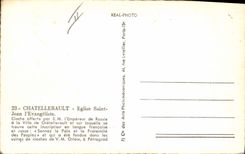 Modern Postcard Bell Chatellerault Church Saint Jean the Evangelist