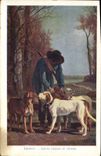 CPA Chasse Troyon Garde chasse et chiens 