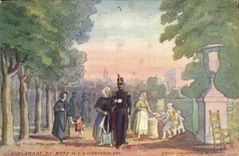 CPA Fantaisie Illustrateur Esplanade de Metz il y a cinquante ans Militaria 