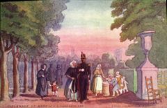 CPA Fantaisie Illustrateur Esplanade de Metz il y a cinquante ans Militaria 