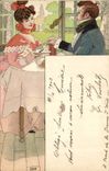 CPA Fantaisie Illustrateur Femme The 