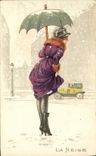 CPA Fantaisie Illustrateur Femme La neige 
