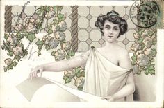 CPA Fantaisie Illustrateur Femme 