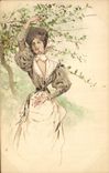 CPA Fantaisie Illustrateur Femme 