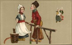 Vintage Postcard Fantasy Illustrator Holland Children